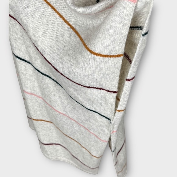 LOFT Striped Cowl Neck Poncho Sweater Cape Pullover Knit XS/S Oversized Cozy - Picture 6 of 10